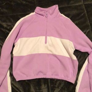 Purple Cropped Quarter Zip Jacket